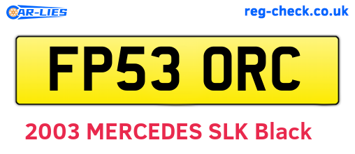 FP53ORC are the vehicle registration plates.