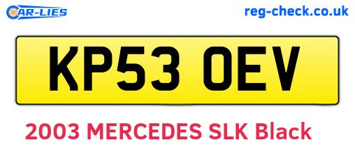 KP53OEV are the vehicle registration plates.