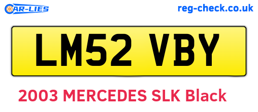 LM52VBY are the vehicle registration plates.