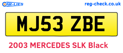 MJ53ZBE are the vehicle registration plates.