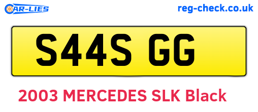 S44SGG are the vehicle registration plates.