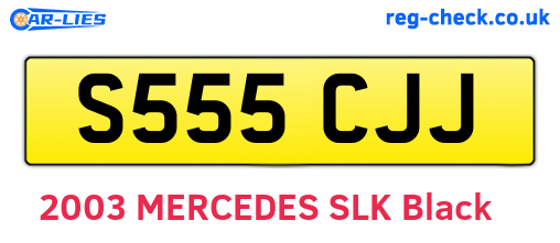 S555CJJ are the vehicle registration plates.