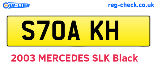S70AKH are the vehicle registration plates.