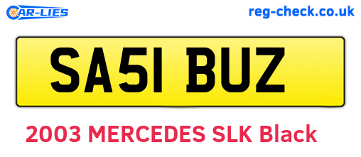 SA51BUZ are the vehicle registration plates.