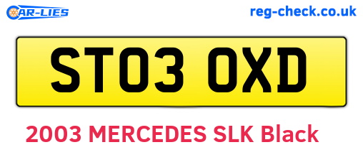 ST03OXD are the vehicle registration plates.