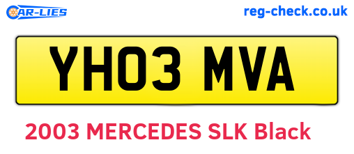 YH03MVA are the vehicle registration plates.