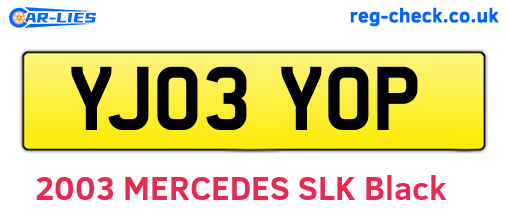 YJ03YOP are the vehicle registration plates.