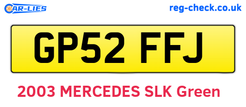 GP52FFJ are the vehicle registration plates.