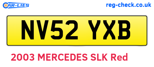 NV52YXB are the vehicle registration plates.