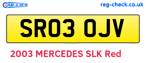 SR03OJV are the vehicle registration plates.