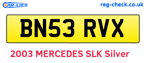 BN53RVX are the vehicle registration plates.