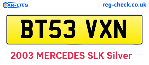 BT53VXN are the vehicle registration plates.