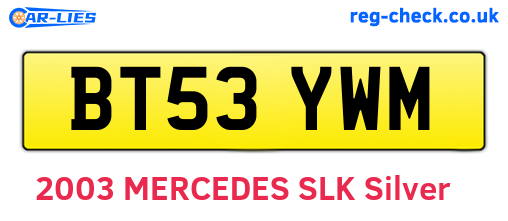 BT53YWM are the vehicle registration plates.