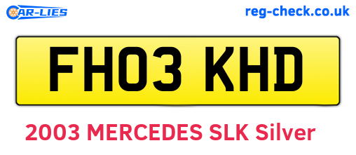FH03KHD are the vehicle registration plates.