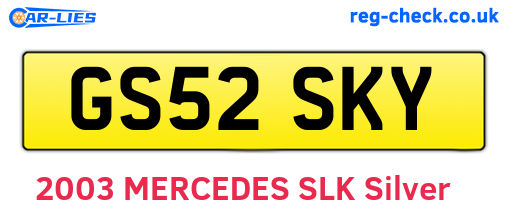 GS52SKY are the vehicle registration plates.