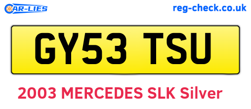 GY53TSU are the vehicle registration plates.