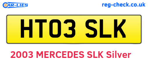 HT03SLK are the vehicle registration plates.