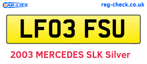 LF03FSU are the vehicle registration plates.