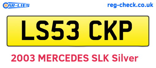 LS53CKP are the vehicle registration plates.