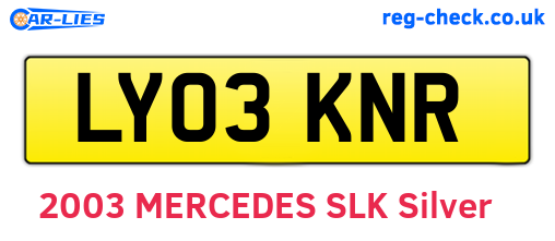 LY03KNR are the vehicle registration plates.