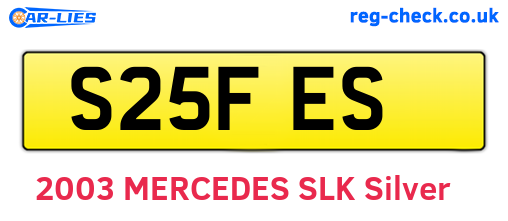 S25FES are the vehicle registration plates.