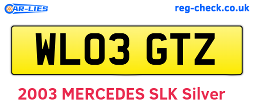 WL03GTZ are the vehicle registration plates.