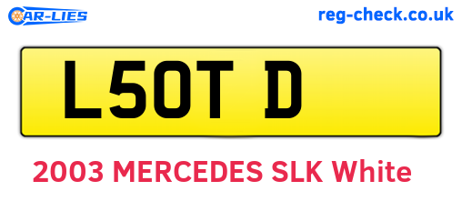 L5OTD are the vehicle registration plates.