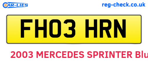 FH03HRN are the vehicle registration plates.