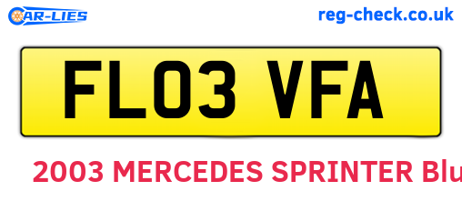 FL03VFA are the vehicle registration plates.