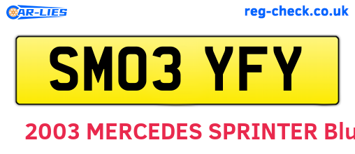 SM03YFY are the vehicle registration plates.