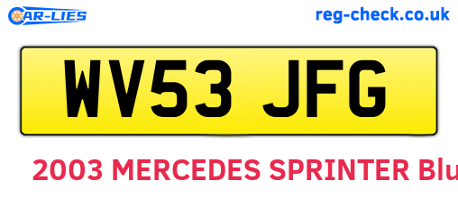 WV53JFG are the vehicle registration plates.