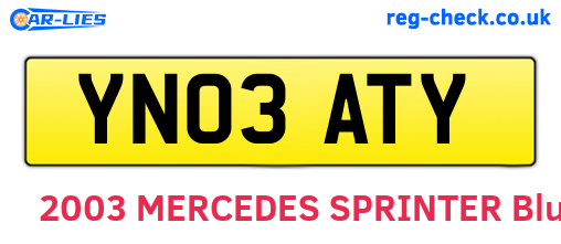 YN03ATY are the vehicle registration plates.