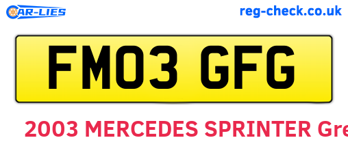 FM03GFG are the vehicle registration plates.