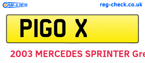 P1GOX are the vehicle registration plates.