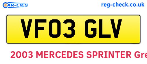 VF03GLV are the vehicle registration plates.