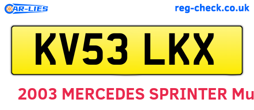 KV53LKX are the vehicle registration plates.