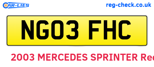 NG03FHC are the vehicle registration plates.