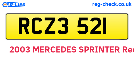 RCZ3521 are the vehicle registration plates.