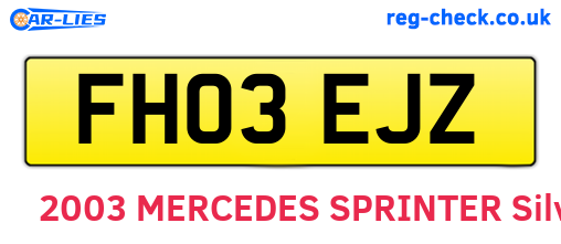 FH03EJZ are the vehicle registration plates.