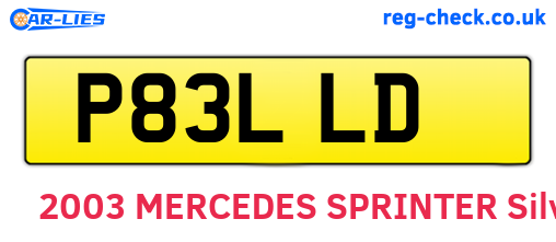 P83LLD are the vehicle registration plates.