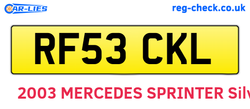RF53CKL are the vehicle registration plates.