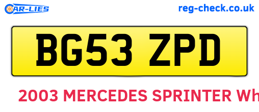BG53ZPD are the vehicle registration plates.