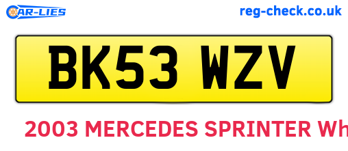 BK53WZV are the vehicle registration plates.