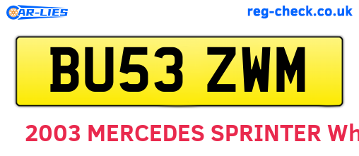 BU53ZWM are the vehicle registration plates.