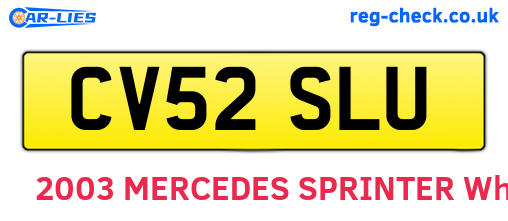 CV52SLU are the vehicle registration plates.