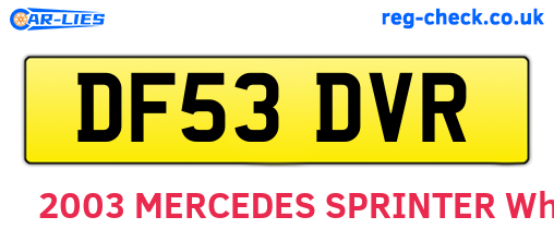 DF53DVR are the vehicle registration plates.