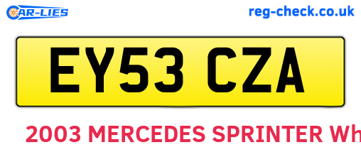 EY53CZA are the vehicle registration plates.