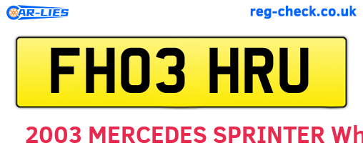 FH03HRU are the vehicle registration plates.
