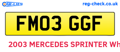 FM03GGF are the vehicle registration plates.