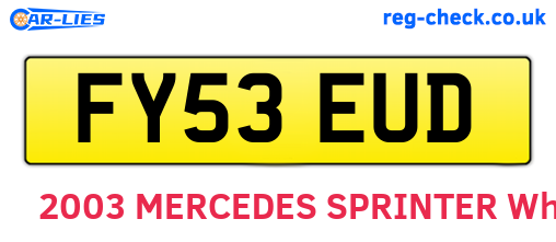 FY53EUD are the vehicle registration plates.